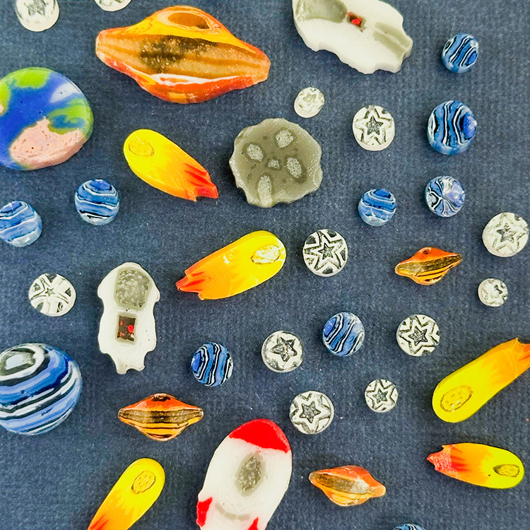 Murrine Pattern Murrine - Mixed Size - Cosmic - 96COE | Tabitha's Glass Emporium
